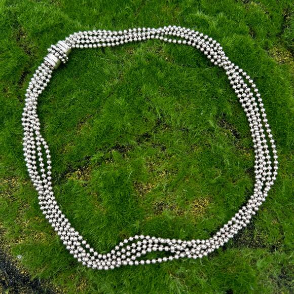 Vtg Joseph Esposito Necklace Espo Sterling Silver 5 Strand 18" Snap Closure - Picture 3 of 10